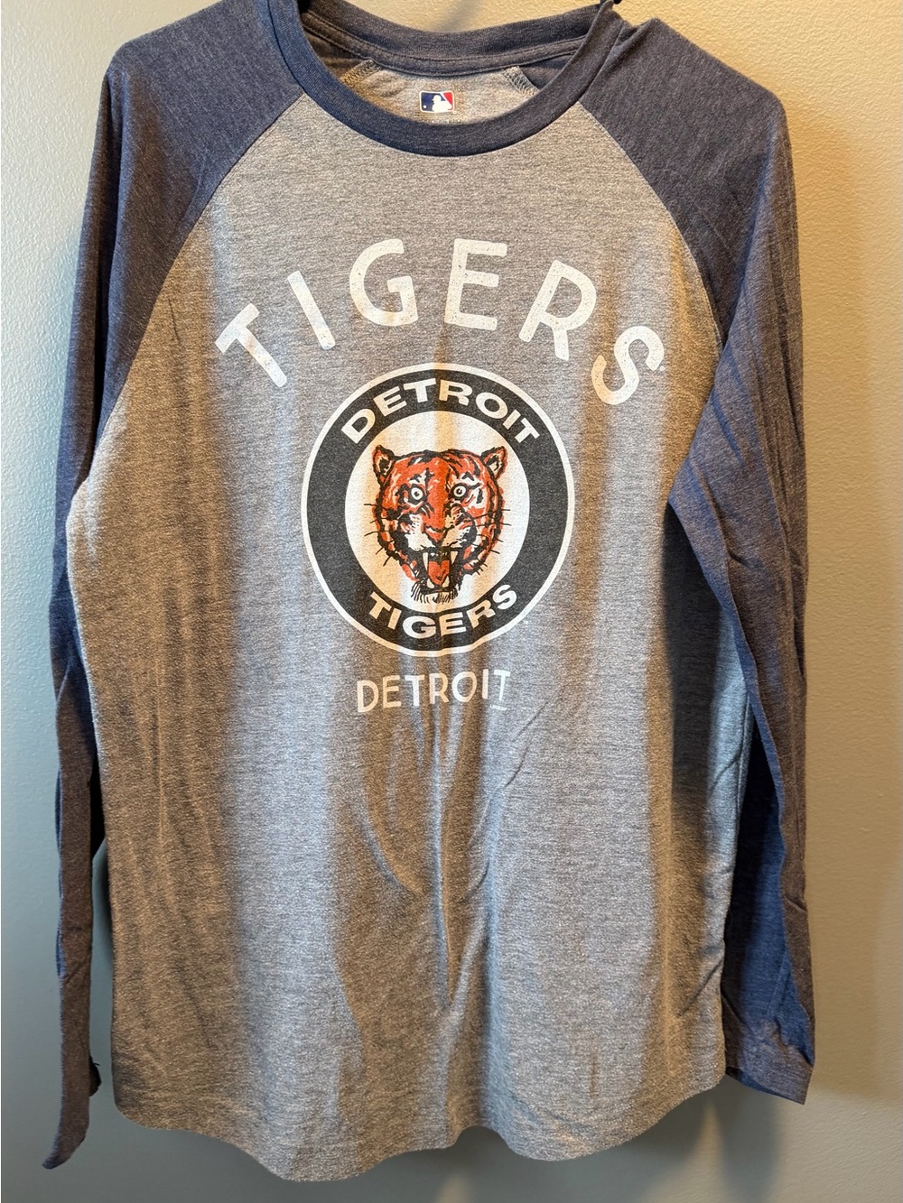 Detroit Tigers Long-Sleeve Shirt - Gray & Navy